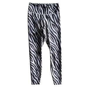 Nike Womens Zebra Print High-Waisted Dri-FIT Leggings Black & White Size S